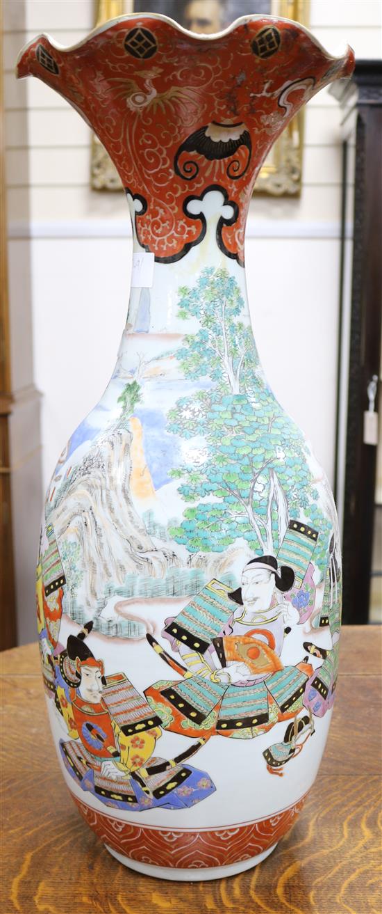A Kutani baluster vase, 63cm (a.f.)